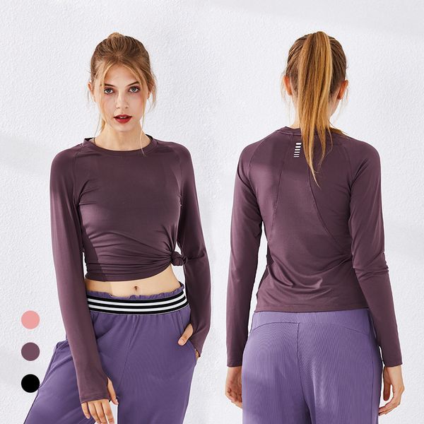 new slim yoga clothing long-sleeved t-shirt sports for women's breathable quick-drying fitness clothes shirt, Black;blue
new slim yoga clothing long-sleeved t-shirt sports for women's breathable quick-drying fitness clothes shirt, Black;blue