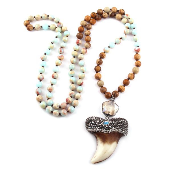 new 108 beads mala natural stone knotted crystal link crystal pave teeth charm pendant necklace women meditation yoga necklace, Silver
new 108 beads mala natural stone knotted crystal link crystal pave teeth charm pendant necklace women meditation yoga necklace, Silver