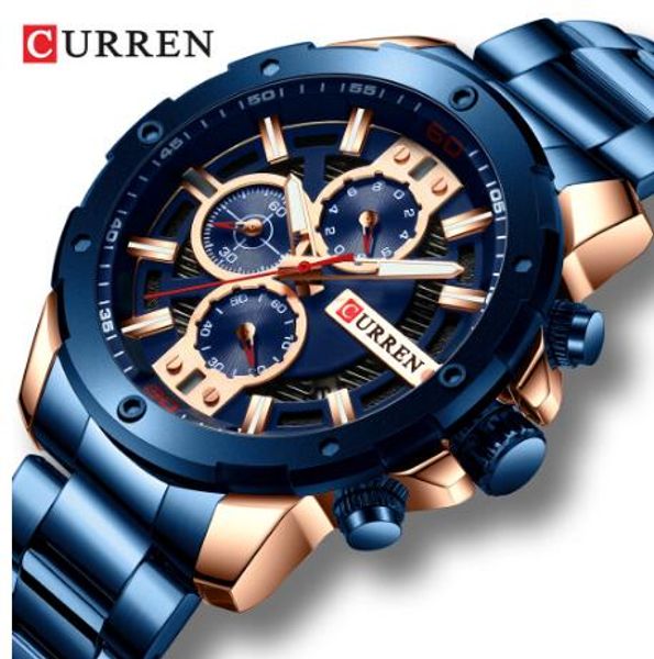 curren watches men stainless steel band quartz wristwatch military chronograph clock male fashion sporty watch waterproof 8336, Slivery;brown
curren watches men stainless steel band quartz wristwatch military chronograph clock male fashion sporty watch waterproof 8336, Slivery;brown