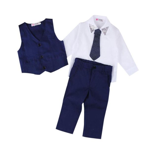 4pcs british style boy gentleman costume shirt pants composition vest necktie outfits 2019 new autumn baby boys clothing sets, Blue
4pcs british style boy gentleman costume shirt pants composition vest necktie outfits 2019 new autumn baby boys clothing sets, Blue