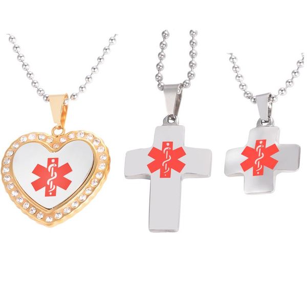 medical alert id pendant for men women necklace stainless steel tags emergency jewelry, Silver
medical alert id pendant for men women necklace stainless steel tags emergency jewelry, Silver