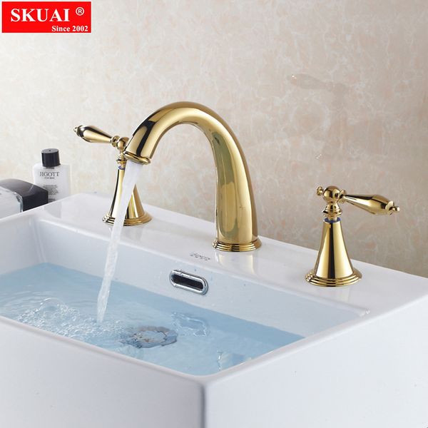 basin faucets polished gold brass modern bathroom sink faucet double cross handle 3 hole bathbasin counter mixer taps hj-6726k
basin faucets polished gold brass modern bathroom sink faucet double cross handle 3 hole bathbasin counter mixer taps hj-6726k