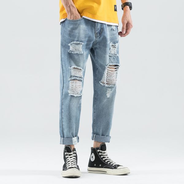 iidossan fashion hole men denim jeans summer hiphop jeans casual streetwear denim pants women regular fit quality, Blue
iidossan fashion hole men denim jeans summer hiphop jeans casual streetwear denim pants women regular fit quality, Blue