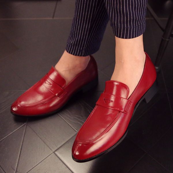 leather shoes male pointed club red shoes business casual wedding men's, Black
leather shoes male pointed club red shoes business casual wedding men's, Black