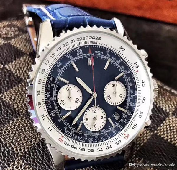 sale quality watch quartz chronograph movement blue dial 316l blue leather strap sapphire original strap male quality sports, Slivery;brown
sale quality watch quartz chronograph movement blue dial 316l blue leather strap sapphire original strap male quality sports, Slivery;brown