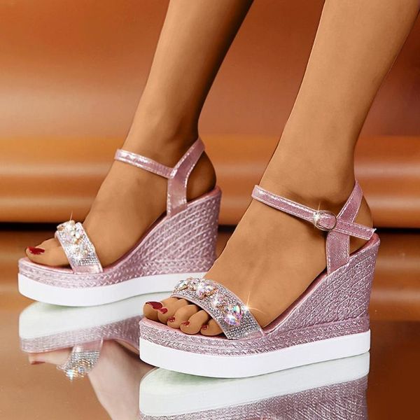rhinestone sandals wedges sandals ankle strap shoes women summer platform wedge sandalias femininas sandalen, Black
rhinestone sandals wedges sandals ankle strap shoes women summer platform wedge sandalias femininas sandalen, Black