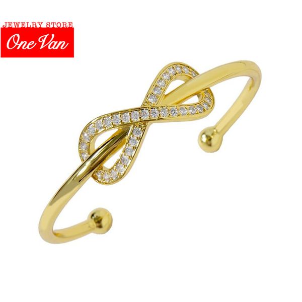 2020 street p star same titanium steel 8-shaped opening zircon oxide glossy three color gold women's bracelet, Black
2020 street p star same titanium steel 8-shaped opening zircon oxide glossy three color gold women's bracelet, Black
