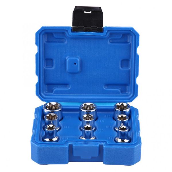 9pcs 1/2" drive e-type torx star bit socket set with 1/2inch drive e10-e24 repair tool kit for automobile repair and maintenance
9pcs 1/2" drive e-type torx star bit socket set with 1/2inch drive e10-e24 repair tool kit for automobile repair and maintenance