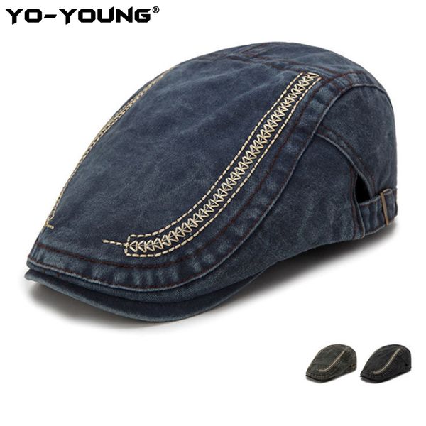 yo-young casual men adjustable beret caps outdoor sun breathable bone brim hats embroidery vintage flat berets cap hat, Blue;gray
yo-young casual men adjustable beret caps outdoor sun breathable bone brim hats embroidery vintage flat berets cap hat, Blue;gray