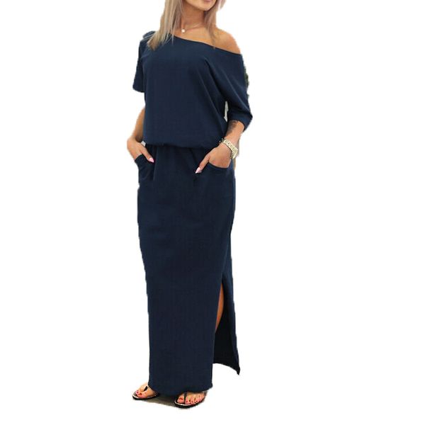 euro style women fashion summer fit and flare dress one cold shoulder and side split long maxi dress loose pocket vestidos, Black;pink
euro style women fashion summer fit and flare dress one cold shoulder and side split long maxi dress loose pocket vestidos, Black;pink