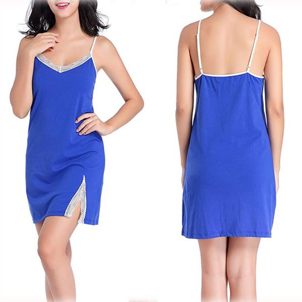 women's sleepwear lace cotton nightgown women mini short dress spaghetti strap sleeveless blue black night slim nightie, Black;red
women's sleepwear lace cotton nightgown women mini short dress spaghetti strap sleeveless blue black night slim nightie, Black;red