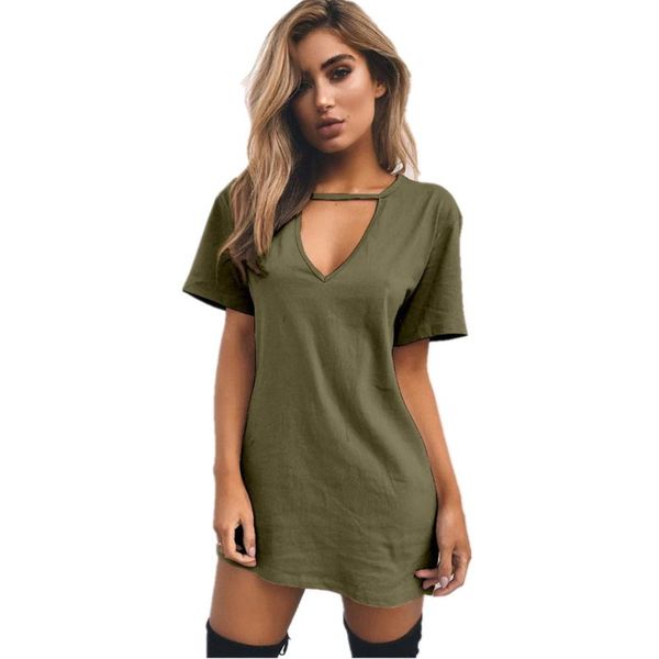 sondr women t-shirt dress 2020 choker v-neck summer dresses short sleeve casual halter loose boho beach dress vestidos, Black;gray
sondr women t-shirt dress 2020 choker v-neck summer dresses short sleeve casual halter loose boho beach dress vestidos, Black;gray