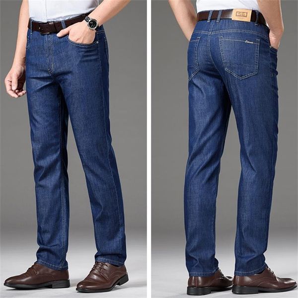 men's jeans 2021 spring and summer high waist tencel straight thin section loose business stretch casual pants, Blue
men's jeans 2021 spring and summer high waist tencel straight thin section loose business stretch casual pants, Blue