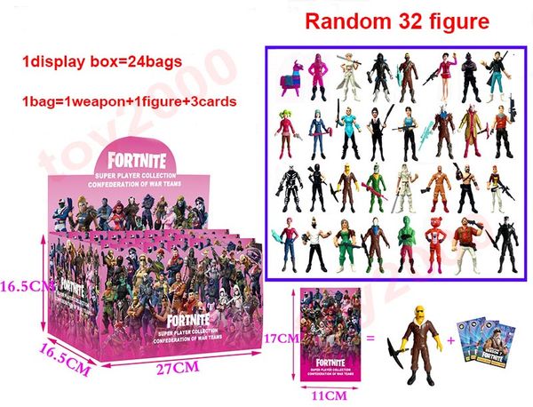 100type action figure cartoon fortnite pla tic doll toy kid 11 12cm 4 5inch game llama keleton role child toy with di play box 24bag 
100type action figure cartoon fortnite pla tic doll toy kid 11 12cm 4 5inch game llama keleton role child toy with di play box 24bag