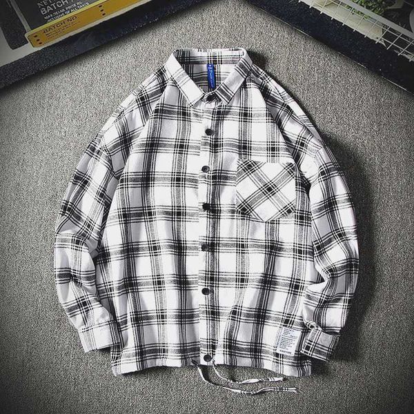 black white plaid shirt men's fashion retro casual shirt men streetwear wild loose long-sleeved shirts mens large size -5xl, White;black
black white plaid shirt men's fashion retro casual shirt men streetwear wild loose long-sleeved shirts mens large size -5xl, White;black