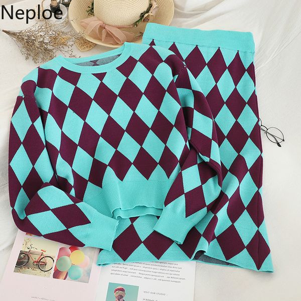 neploe женщины set contrast color argyle short вязаные пуловеры свитер + elastic высокой талией юбка casual lady 2019 перемычки 56136, White
neploe женщины set contrast color argyle short вязаные пуловеры свитер + elastic высокой талией юбка casual lady 2019 перемычки 56136, White