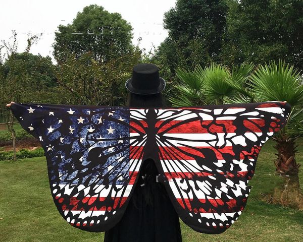 u.s flag printe women butterfly wings shawl scarves pixie party costume accessory colorful butterfly wings performance costumes, Black;red
u.s flag printe women butterfly wings shawl scarves pixie party costume accessory colorful butterfly wings performance costumes, Black;red