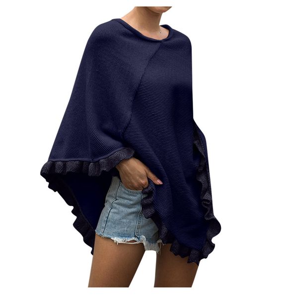 round-necked cloak shawl collar plus size feminino pure-color sweater fashion clothes for female winter women sweater dropship, Black
round-necked cloak shawl collar plus size feminino pure-color sweater fashion clothes for female winter women sweater dropship, Black