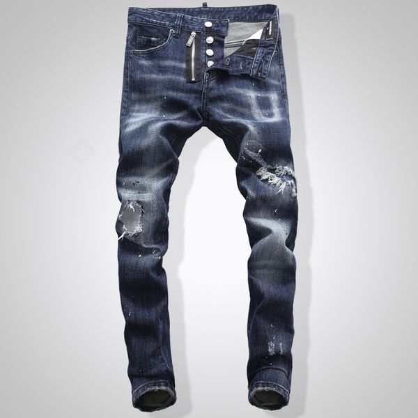 2020 men's distressed ripped skinny fashion designer slim motorcycle causal mens denim pants hip hop jeans hole jeans pour hommes, Blue
2020 men's distressed ripped skinny fashion designer slim motorcycle causal mens denim pants hip hop jeans hole jeans pour hommes, Blue