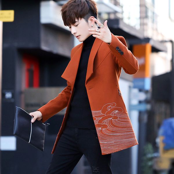 mens slim fit wool blend coat jacket one button casual outwear wool & blends male coats a63, Black
mens slim fit wool blend coat jacket one button casual outwear wool & blends male coats a63, Black
