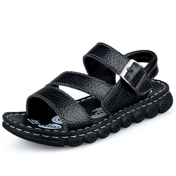 2020 New Fashion Genuine Leather Boys Shoes Summer Big Kids Children's Beach Sandals Teens Student Non-slip Sandals Size 3-17