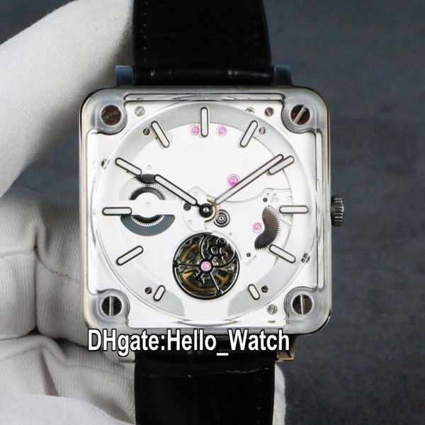 new 42.5mm experimental brx2-mrtb-st silver dial automatic tourbillon mens watch steel case square leather strap watches hello_watch 6 color, Slivery;brown
new 42.5mm experimental brx2-mrtb-st silver dial automatic tourbillon mens watch steel case square leather strap watches hello_watch 6 color, Slivery;brown