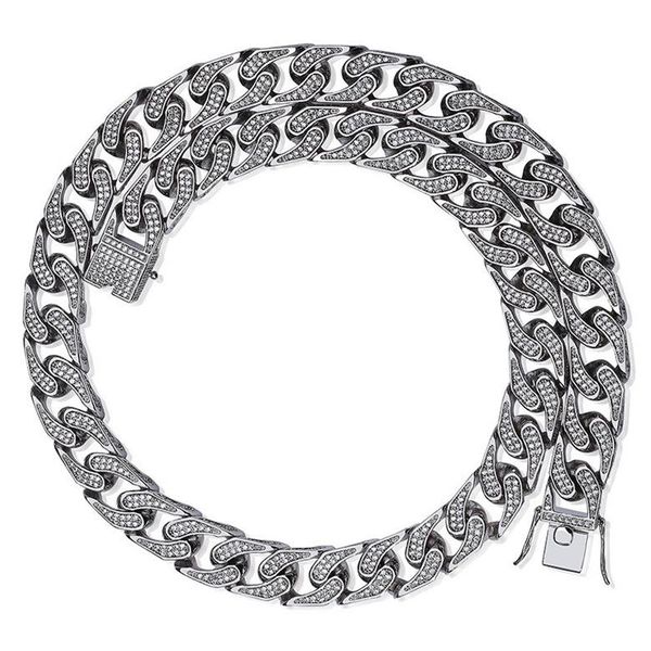 men necklace trendy fashion iced out bling zircon chains luxury rhodium 18k gold plated 16mm width big size designer necklace jewelry, Silver
men necklace trendy fashion iced out bling zircon chains luxury rhodium 18k gold plated 16mm width big size designer necklace jewelry, Silver