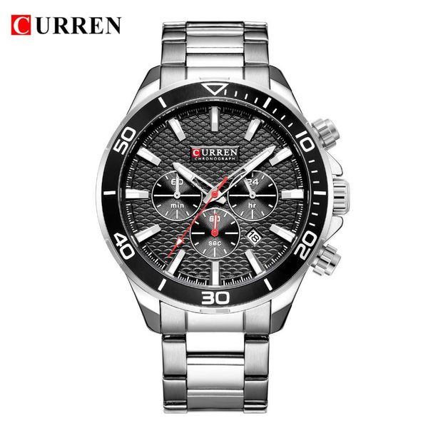 watches for men stainless steel band quartz wristwatch fashion brand curren chronograph and calendar male clock reloj hombre, Slivery;brown
watches for men stainless steel band quartz wristwatch fashion brand curren chronograph and calendar male clock reloj hombre, Slivery;brown