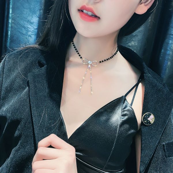 long tassel crystal choker necklaces for women bijoux oversize bowknot rhinestone pendant necklaces statement jewelry gift, Silver
long tassel crystal choker necklaces for women bijoux oversize bowknot rhinestone pendant necklaces statement jewelry gift, Silver