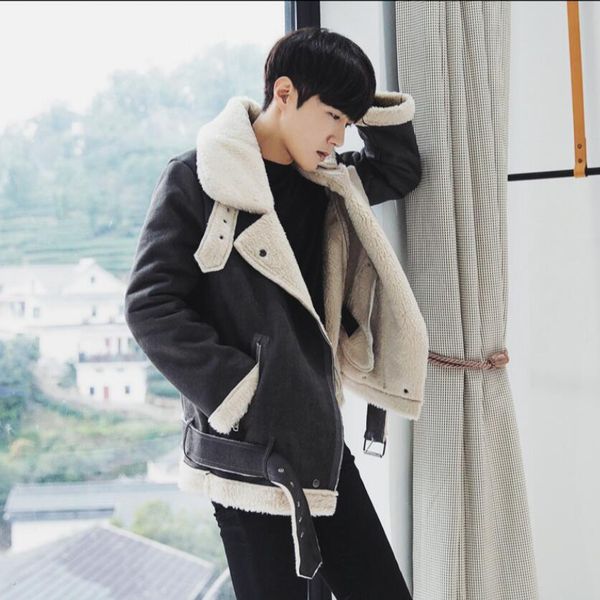 m-xxl winter warm fur collar suede faux leather jacket men's korean motorcycle casual jacket coat lamb fashion cotton clothing, Black
m-xxl winter warm fur collar suede faux leather jacket men's korean motorcycle casual jacket coat lamb fashion cotton clothing, Black
