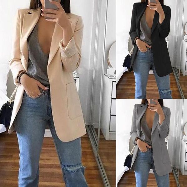 women elegant office lady slim casual business blazer suit outwear coat outwear new, White;black
women elegant office lady slim casual business blazer suit outwear coat outwear new, White;black