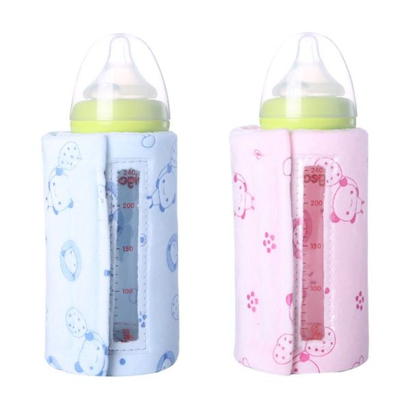 visual usb portable milk warmer travel baby bottle cover heating blanket insulating thermostat warming case