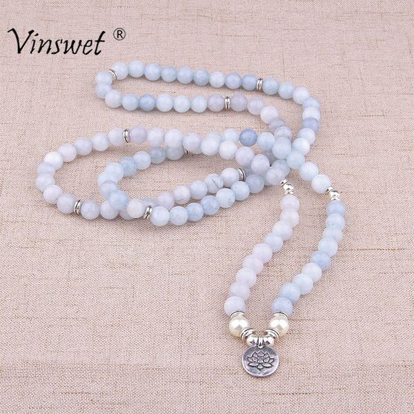fashion women`s bracelet natural aquamarin beads bracelet with lotus charm yoga 108 mala necklace for men women, Black
fashion women`s bracelet natural aquamarin beads bracelet with lotus charm yoga 108 mala necklace for men women, Black