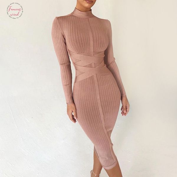 bodycon dress 2019 nude turtleneck rayon long sleeve bandage dress ribbed womens midi bandage dress sexy, Black;gray 
bodycon dress 2019 nude turtleneck rayon long sleeve bandage dress ribbed womens midi bandage dress sexy, Black;gray