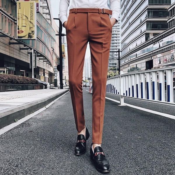 2019 men's suit trousers pantalon homme costume male high-grade solid color mens brown trousers slim fit business suit pants, White;black
2019 men's suit trousers pantalon homme costume male high-grade solid color mens brown trousers slim fit business suit pants, White;black