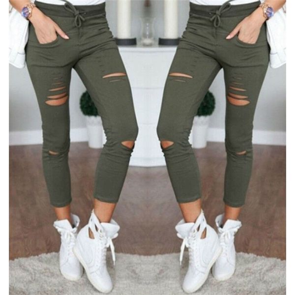 new casual cropped pencil pants women skinny leggings female ripped holes stretch pencil trousers ankle-length, Black;white
new casual cropped pencil pants women skinny leggings female ripped holes stretch pencil trousers ankle-length, Black;white
