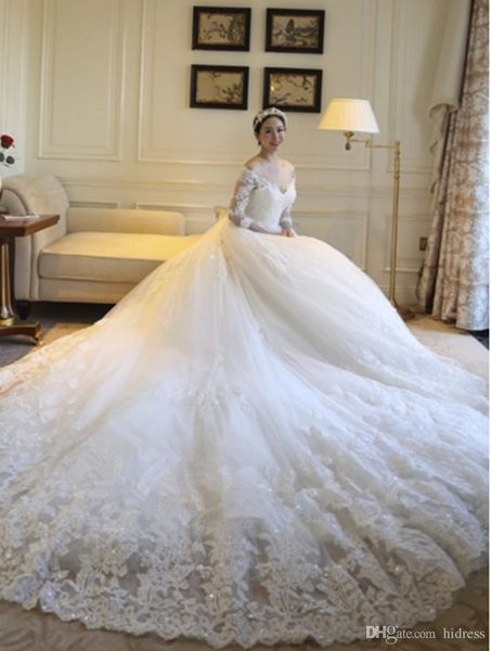 sweetheart appliques half sleeves chapel train wedding dress luxurious princess dress elegant ball gown wedding dresses vestidos de novia, White
sweetheart appliques half sleeves chapel train wedding dress luxurious princess dress elegant ball gown wedding dresses vestidos de novia, White