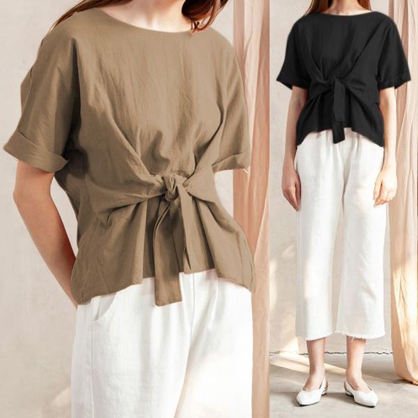 2019 summer celmia vintage women's blouses plus size short batwing sleeve casual solid knot lady shirts loose blusas mujer, White
2019 summer celmia vintage women's blouses plus size short batwing sleeve casual solid knot lady shirts loose blusas mujer, White
