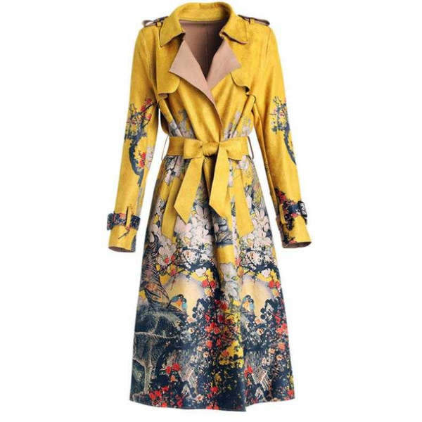 2020 spring autumn women's casual trench coat suede oversize print vintage windbreaker female with belt slim outwear, Tan;black
2020 spring autumn women's casual trench coat suede oversize print vintage windbreaker female with belt slim outwear, Tan;black