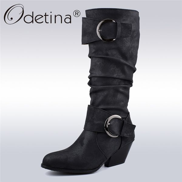 odetina women retro strange high heel mid calf boots buckle strap slip on winter shoes round toe comfort slouch boots plus size, Black
odetina women retro strange high heel mid calf boots buckle strap slip on winter shoes round toe comfort slouch boots plus size, Black