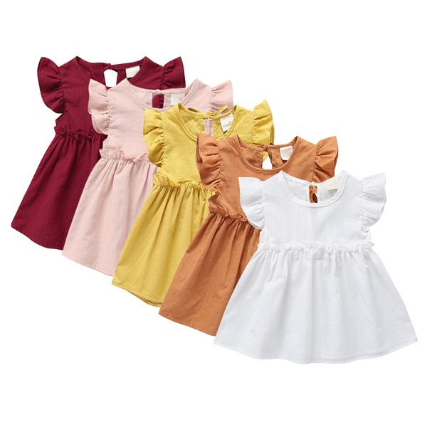5 colors baby girls dress kids fly sleeve solid soft cotton back bowknot dress 2020 new summer fashion children lace dress clothing, Red;yellow
5 colors baby girls dress kids fly sleeve solid soft cotton back bowknot dress 2020 new summer fashion children lace dress clothing, Red;yellow
