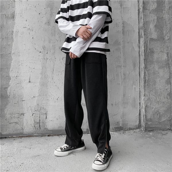 sweatpants men's fashion solid color cotton casual pants men streetwear joggers track pants hip hop loose zipper straight, Black
sweatpants men's fashion solid color cotton casual pants men streetwear joggers track pants hip hop loose zipper straight, Black