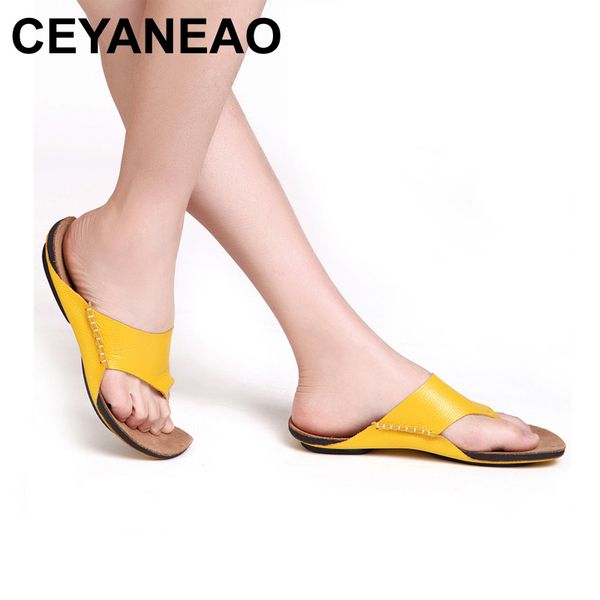 ceyaneao shoes woman flip flops 100% genuine leather slippers 2018 beach slides women's summer shoes (3166-3, Black
ceyaneao shoes woman flip flops 100% genuine leather slippers 2018 beach slides women's summer shoes (3166-3, Black