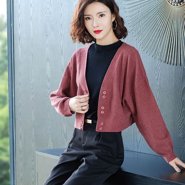 autumn coat women's 2019 new style bat sleeve v-neck short section knitted cardigan sweater fashion autumn and winter coat, White
autumn coat women's 2019 new style bat sleeve v-neck short section knitted cardigan sweater fashion autumn and winter coat, White
