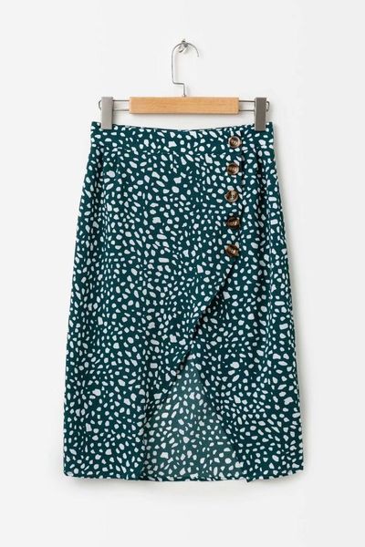 fashion 2019 summer women vintage green dot print midi skirt sweet chic high waist buttons split a line skirt, Black
fashion 2019 summer women vintage green dot print midi skirt sweet chic high waist buttons split a line skirt, Black