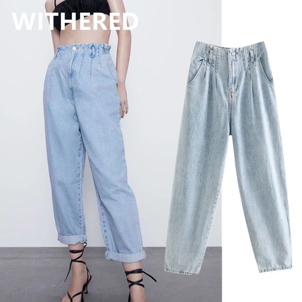 withered ins boyfriend jeans for women england vintage washed pleated mom jeans woman high waist ripped for women, Blue
withered ins boyfriend jeans for women england vintage washed pleated mom jeans woman high waist ripped for women, Blue
