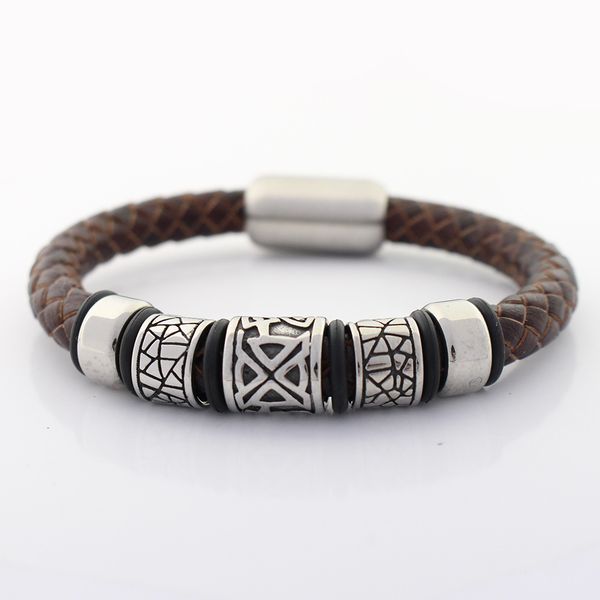 8mm genuine braided leather bracelet for men never fade stainless steel charms big hole viking bead bracelets with magnet clasp, Golden;silver
8mm genuine braided leather bracelet for men never fade stainless steel charms big hole viking bead bracelets with magnet clasp, Golden;silver