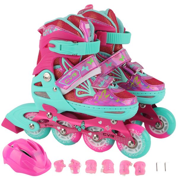 1 set new children kids inline skate roller skating shoes helmet knee protector gear adjustable pu flashing wheels patines
1 set new children kids inline skate roller skating shoes helmet knee protector gear adjustable pu flashing wheels patines
