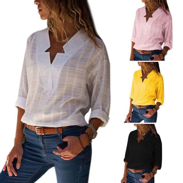 womens autumn long cuffed sleeve stars notched neckline blouse casual v neck irregular loose fit shirt solid color office pullov, White
womens autumn long cuffed sleeve stars notched neckline blouse casual v neck irregular loose fit shirt solid color office pullov, White
