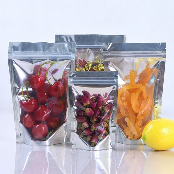 one side is transparent and the other is aluminum foill,candy flower tea nut zipper bag, multi-size selection of 100 pcs